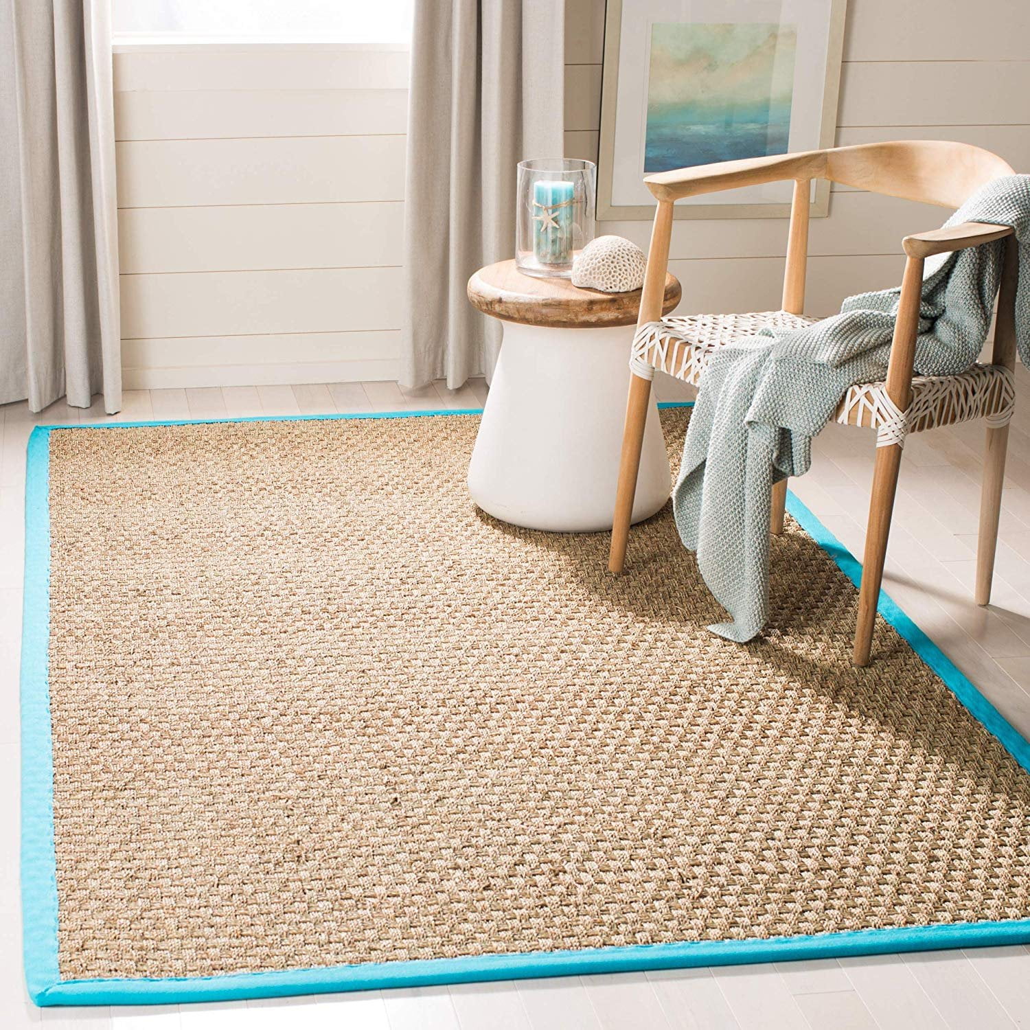 Safavieh Natural Fiber Collection NF114S Basketweave Natural and