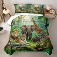 thumbnail image 2 of Manfei Safari Animal Twin Quilt Set,Cute Elephant Twin Coverlet Set,Green,2 Pieces, 2 of 7