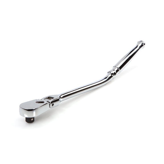TEKTON 3/8 Inch Drive x 12 Inch Flex Head Bent Handle Non-Quick-Release Long Ratchet | SRH23112