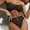 C, variant on Womens Strapless Swimsuits, Strapless Bandeau Non Straps High Waist Hollow Cutout Metal Shell Decor Two Piece Beach Bikini Sets, C S