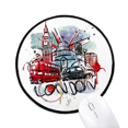 thumbnail image 1 of London Bus Big Ben UK Landmark Watercolor Mouse Pad Desktop Office Round Mat for Computer, 1 of 2