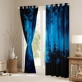 thumbnail image 3 of Feelyou Black Blue Pine Tree Black Out Curtains, Jungle Plant Botanical Curtains Pack of 2 (42x63 Each), Nature Scenery Print Bedroom Curtains, Blackout Curtains Room Decor, 3 of 6