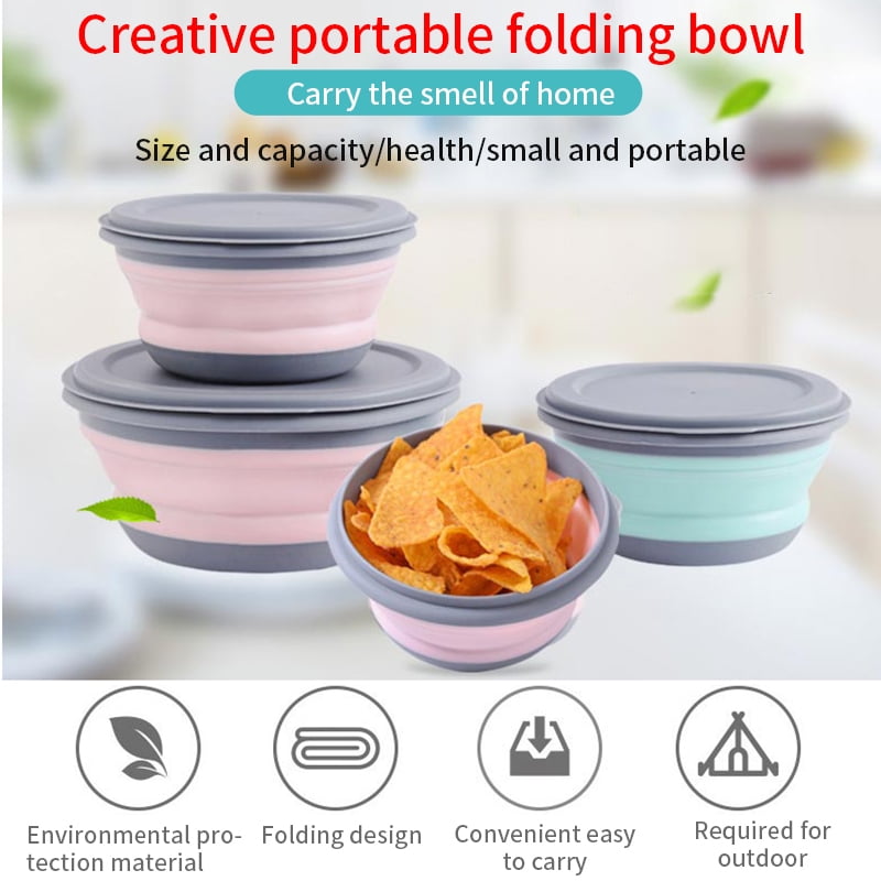 Vingtank 3pcs Folding Bowl Outdoor Camping Tableware Sets Silicone
