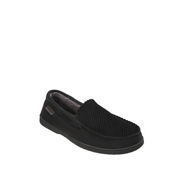 SilvertS 510500301 Mens House Slippers Memory Foam, Black - Small