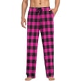 thumbnail image 3 of Top-kevin Pink Black Plaid Pajama Pants for Men Pajama Bottoms Sleep Lounge Pjs Pants, 3 of 7