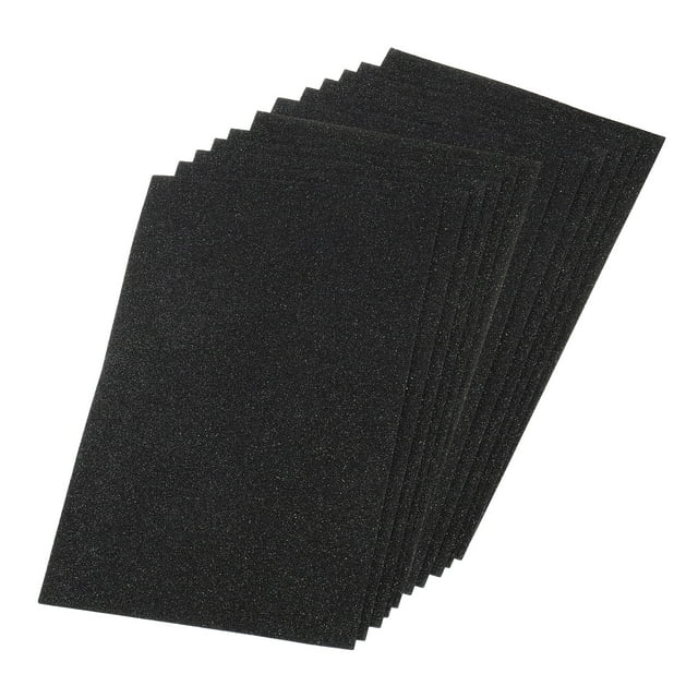 Hojas de Espuma EVA Brillante Uxcell Papeles Autoadhesivos 11.8 x 7.8" Negro 12 Pcs
