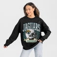 thumbnail image 4 of Women's Gameday Couture Black Jacksonville Jaguars Oversized Victory Lane Black Label Premium Fleece Sweatshirt, 4 of 6