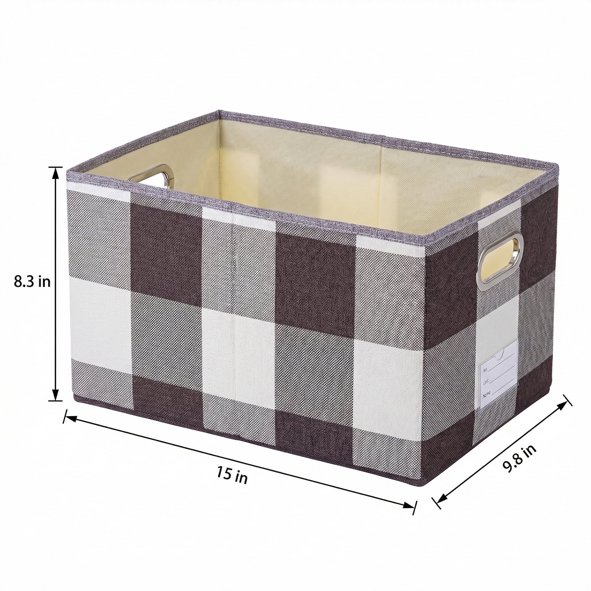 Unique Bargains Storage Bin with Handles for Shelves Closet Coffee 9.8" x 15" x 8.3"