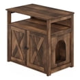 thumbnail image 7 of Furinno Peli Farmhouse Cat Litter Cabinet Storage with 2 Doors, Rustic Brown, 7 of 7