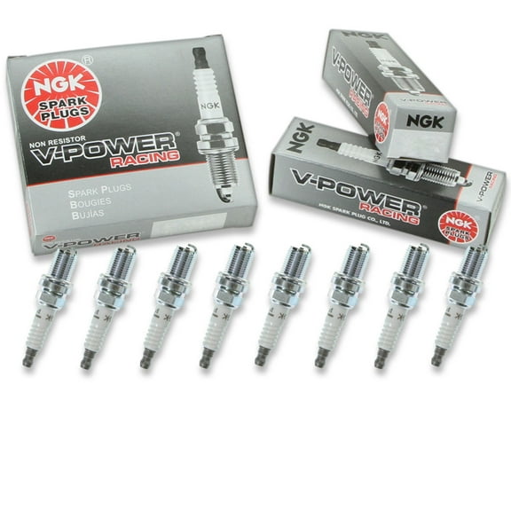 8 pc NGK 5238 V-Power Racing Spark Plugs for 2593 2594 2613 296 3933 4046 4052 687 7529 762 AG701 AG701C AG901 AG901C AR3933 AR3933X C59 C59C C59CX F3CS S41XL W27ES-U W3C W3C0 W3CC W3CO Ignition Wire