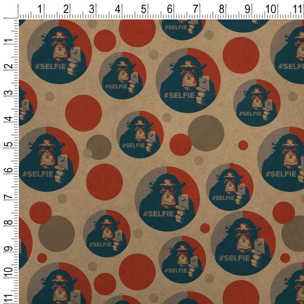 Monkey Chimp Hashtag Selfie #Selfie Premium Kraft Gift Wrap Wrapping Paper Roll