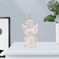 thumbnail image 4 of Candelabro candelabro candelero tallado en resina de ángel hecho a mano de Cruz de Mano Blanca Sunnimix Estatua del candelero, 4 of 8