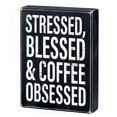 thumbnail image 2 of Stressed, Blessed & Coffee Obsessed Box Sign | Home Office Wooden Black Decor | 6" x 8", 2 of 3