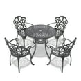 thumbnail image 2 of 5-Piece Cast Aluminum Outdoor Patio Furniture Set with All-Weather Cushions for Garden, Deck or Backyard Lounge (Color Options), 2 of 9