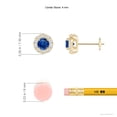 thumbnail image 2 of ANGARA Natural Blue Sapphire Stud Earrings with Bar-Set Diamond in 14K Yellow Gold for Women (Size-4mm) | September Birthstone, Anniversary, Jewelry Gift for Women | Natural Blue Sapphire Earrings, 2 of 6