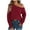 Wine, variant on Kovlvoll Off the Shoulder Tops for Women Long Sleeve Dressy Casual Blouses Solid Color Oversized Pullover Top