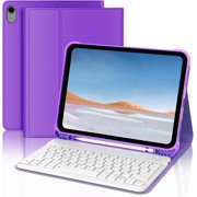 for iPad (A16) 10th 11th Generation Keyboard case, Smart Stand Folio Detachable Bluetooth Keyboard Cover with Pencil Holder for iPad 11 inch(A16) 2025,10th Gen 10.9 Inch 2022 (Dark Purple)