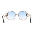 thumbnail image 4 of Womens Serpent Snake Jewel Arm Round Circle Metal Rim Sunglasses Gold Blue, 4 of 4