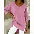 thumbnail image 5 of Womens Street Style Denim V Neck Top Casual Chic Blouse for Women Trendy Outfit and Daily Wear Pink XL, 5 of 7