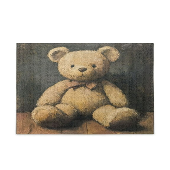 WOBOGO Cute Teddy Bear Doll Puzzle Challenge 500 Piece Jigsaw Suitable for Game Night Finished Size 20.5 x 14.9in