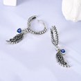 thumbnail image 3 of MULA European Blue 5A Zircon Wings Love 925 Sterling Silver Hoop Earrings for Women Jewelry Gift, 3 of 5