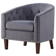 thumbnail image 7 of TrumanPick Accent Barrel Chair Velvet Upholstered Club Chair Nailhead Trim Armchair for Living Room, Gray, 7 of 7