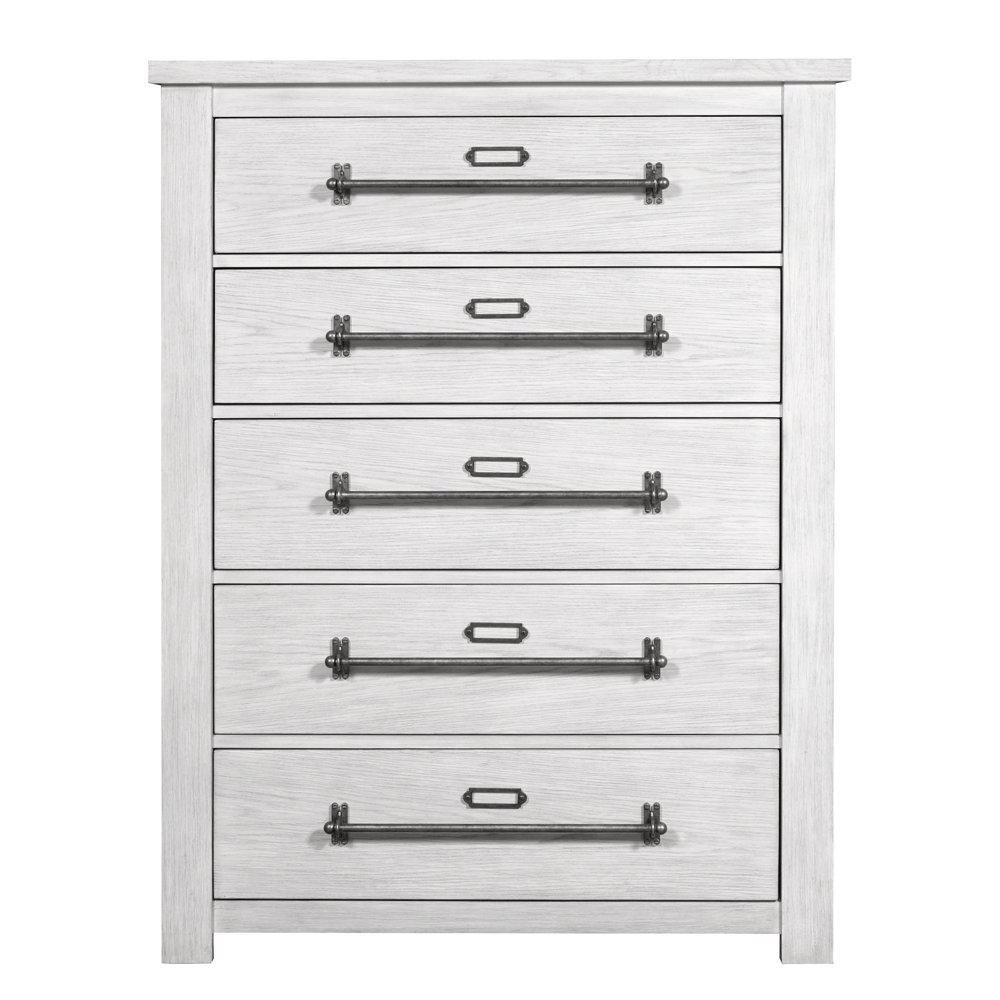 Five Drawer White Chest