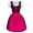 Pink, variant on Womens Dresses Plus Size Short Sleeve Apron Oktoberfest German Wrap Waist Square Neck Dress Blue Outfits for Wedding Guest L