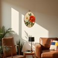 thumbnail image 5 of Canvas Wall Art Boho Brown Green Orange Peony Floral Vintage Flowers Red Flower White Oval Framed Canvas Prints Vintage Wall Hanging Decor for Home Decorations 8.6"x11.4", 5 of 7