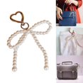 thumbnail image 2 of Pearl Bowknot Charm Heart Keychains Sweet Cute Pendant Ornament Keyring Backpack Decoration Jewelry for Women Girls Silver, 2 of 4