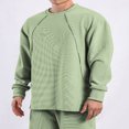 thumbnail image 3 of Blusas y camisas de manga larga con cuello redondo para hombre, sudadera con capucha de manga larga con cuello redondo y abertura de color liso para hombre, abrigo de poliéster para hombre, 3 of 5