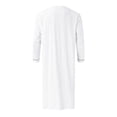 thumbnail image 3 of Men's Muslim Arabia Casual Long Sleeve Robe - Solid Pocket Loose Shirt for Daily - Chiffon Material & Embroidered Design, 3 of 4