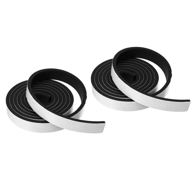 Sellado para Climas para Puertas, 2 Rollos de Cinta de Sellado de Espuma de 3/8" W x 3/16" T, Aislamiento Negra (Longitud de 6.56 Pies) 3/4" W x 3/16" T 2