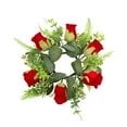 thumbnail image 2 of Candle Holder Rose Spring Wreaths For Front Door Outside Flower Wreath With Hydrangea Candle Rings Wreaths Artificial Home Wedding Centerpieces Decor For Holiday Stick Candle Holder, 2 of 6