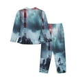 thumbnail image 2 of Goofa Lighthouse in a Stormy Sea Printed Women’s 2 Piece Pajama Set Super,Pajamas Women's Long Sleeve Sleepwear Soft Button Down Loungewear Pjs Lounge Set Nightwear-, 2 of 9