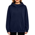 thumbnail image 2 of SSZMDLB Women Plus Size Hooded Sweaters Fall Winter Long Sleeve Zip Up Casual Loose Fit Blouses Soft Fleece Pullover Tops, Navy XL, 2 of 6
