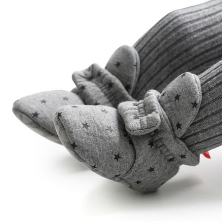 

Unisex Newborn Baby Cozy Fleece Booties Stay On Slippers Soft Shoes Non Slip Infant Boys Girls Winter Warm Shoes