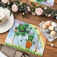 thumbnail image 2 of Lucky St. Patrick's Day Placemats Set of 6, Clovers Gnomes Rainbows Table Mats Washable Heat-Insulation Non-Slip Place Mats for Kitchen Dinner Table Indoor Outdoor Decor,13x19 Inch White, 2 of 9