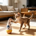 thumbnail image 3 of Wobble Tumbler Feather Cat Toy, Interactive Self-Righting Cat Teaser with Colorful Feathers, Wooden Base Cat Toy for Indoor Cats to Bat, Chase and Relieve Boredom Colorful, 3 of 9
