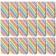 60 Pcs Striped Candy Bag Bags Packing Unicorn Kraft Bakery Bread Gift Child Rainbow Paper