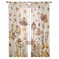 thumbnail image 7 of Sheer Curtains 72 inches Long, Autumn Vintage Watercolor Mushroom Leaves Linen Light Filtering Sheer Window Curtains Rod Pocket Voile Drapes for Bedroom Living Room, 52"W x 72"L 2 Panels, 7 of 7