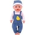 thumbnail image 3 of 18 Inch Doll Fashion Outfit Set 3-Piece Casual Wear with Jumpsuit T-Shirt Hat for Doll, 3 of 9