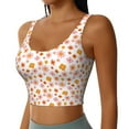 thumbnail image 2 of Daiia 70s Retro Flowers Printed Women's Sports Bra, Breathable Activewear Bra with U-Back Design and Removable Pads, Comfortable and Supportive for Yoga, Workout-XX-Large, 2 of 8