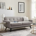 thumbnail image 2 of Loveseat Sofa, Grey Gray, Fabric, Modern Contemporary, Mid Century Living Hotel Lounge Cafe Lobby, 2 of 8
