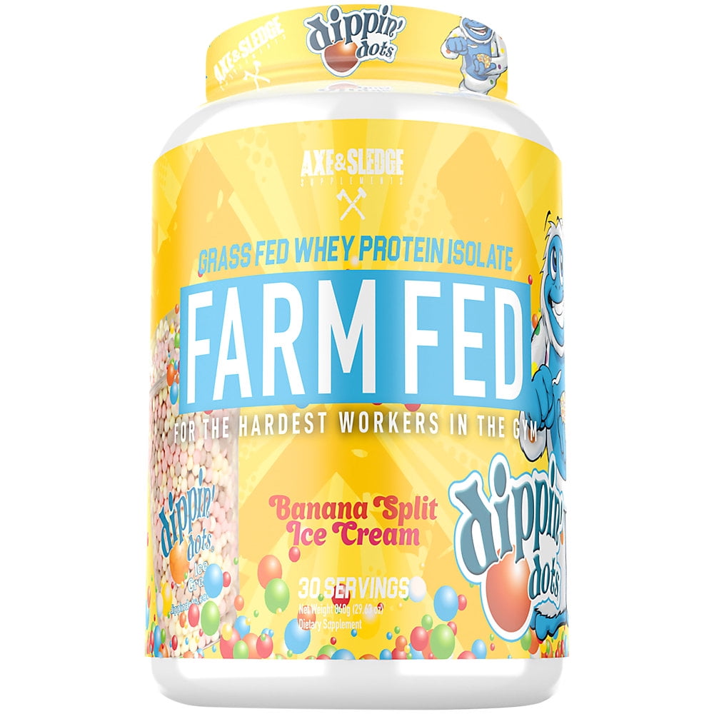 Farm Fed Whey Protein Isolate DIPPIN' DOTS Banana Split Ice Cream (29.63 Oz. / 30 Servings