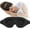 Black, variant on Sleep Mask –Soft Silk Eye Covers with Adjustable Strap & Soft Ear Loops, 3D Contoured Light Blocking Sleeping Mask for Travel, Naps & Relaxation
