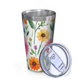 thumbnail image 2 of 16oz Tumblers Floral Pattern Stainless Steel Vacuum Insulated Double Wall Travel Tumbler Cups Mug with Lid and Straw,Cleaning Brush for Coffee,Tea, 2 of 4