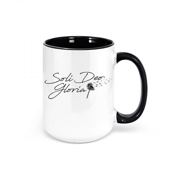 Soli Deo Gloria, Christian Mugs, Jesus Coffee Cup, Christian Gift, Religious Mug, Christian Decor, Glory To God Alone, Godly Mugs, Cups, BLACK
