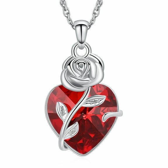 Rose Flower Cremation Urn Necklace for Ashes Heart Urn Necklaces for Human / Pet Memorial Ashes Urn Pendant