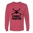 thumbnail image 2 of Wild Bobby, Family Tradition Buck Hunting, Hunting, Men Long Sleeve Shirt, Vintage Heather Red, 3X-Large, 2 of 4